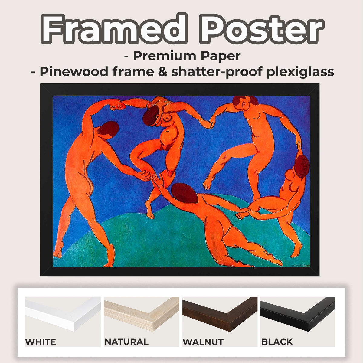Henri Matisse, Dance (La Danse) - 1910 Fauvist Figure Print, Red Circle Wall Art, Modern Abstract Poster, Bold Color Dec