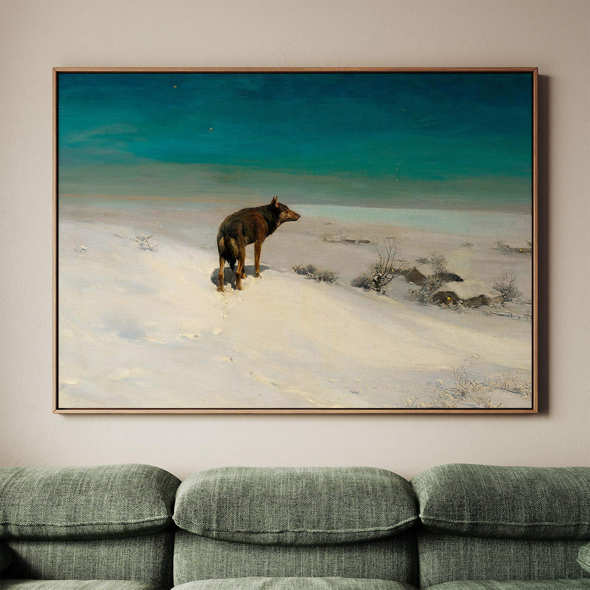 Alfred von Wierusz-Kowalski, The Wolf - 19th Century Winter Landscape Print, Lone Wolf Wall Art, Snow Scene, Wildlife De