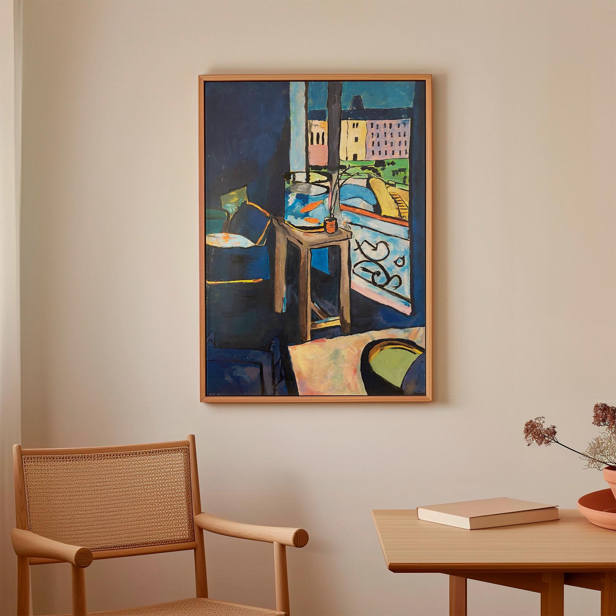Henri Matisse, Interior With A Goldfish Bowl - 1914 Modern Interior Print, Blue Room Wall Art, Goldfish Poster, Fauvist 