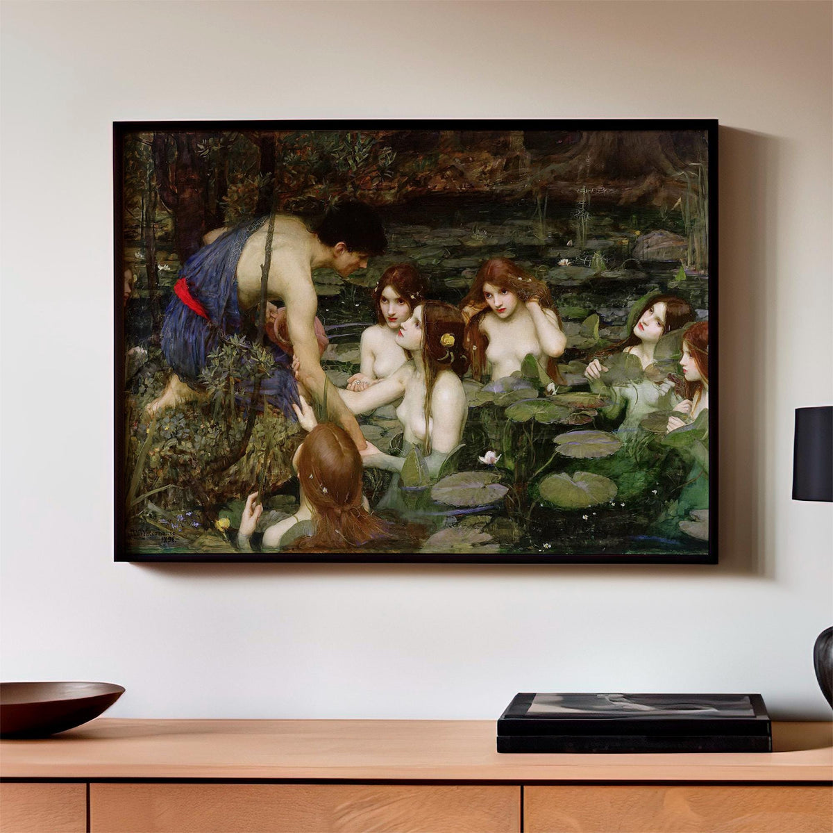 John William Waterhouse, Hylas and the Nymphs - 1896 Pre-Raphaelite Myth Print, Water Nymph Wall Art, Romantic Fantasy D