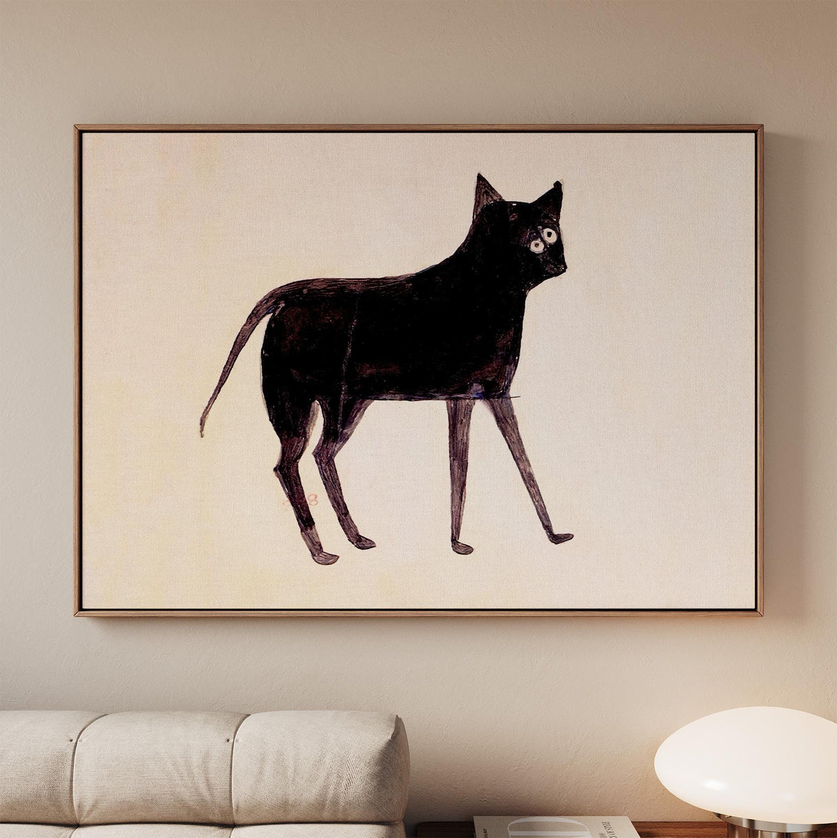 Bill Traylor, Black Cat - African American Folk Art Print, Americana Wall Art, Self-Taught Artist Decor