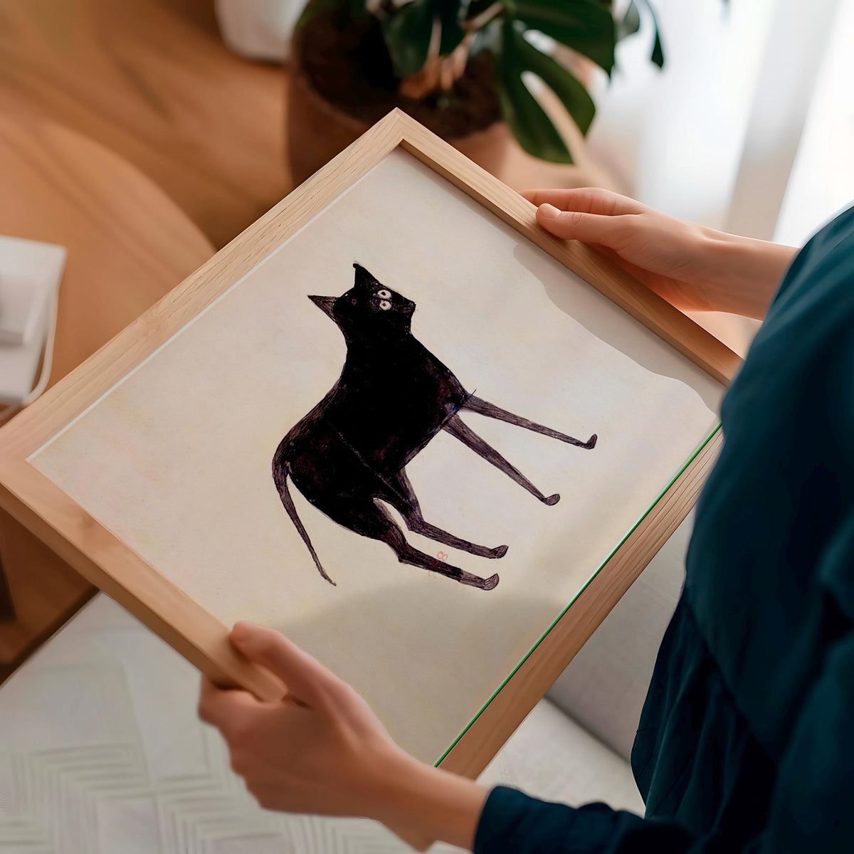 Bill Traylor, Black Cat - African American Folk Art Print, Americana Wall Art, Self-Taught Artist Decor