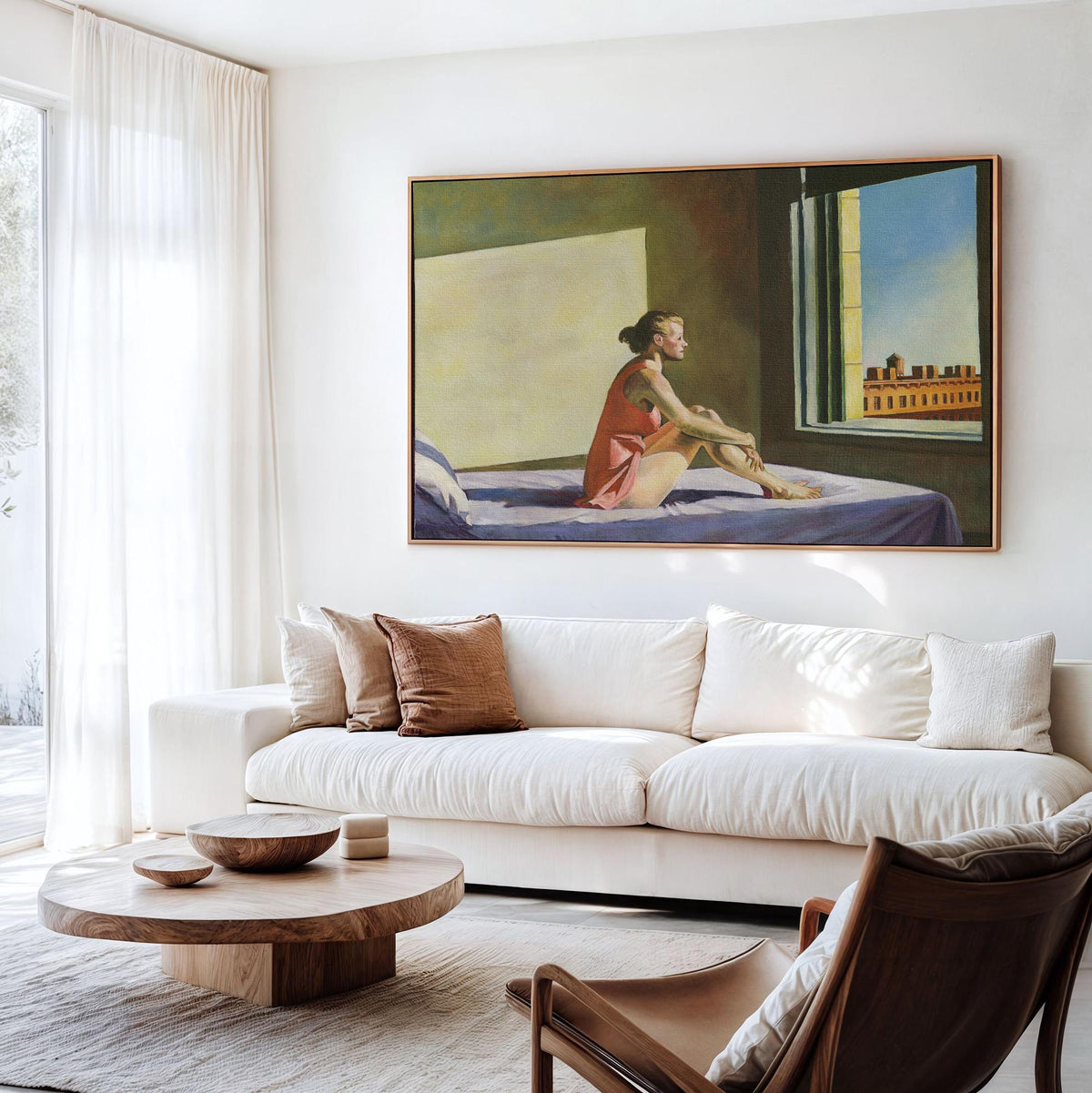Edward Hopper, Morning Sun - c. 1952 American Realist Print, Sunlit Interior Wall Art, Modern Window Scene Decor