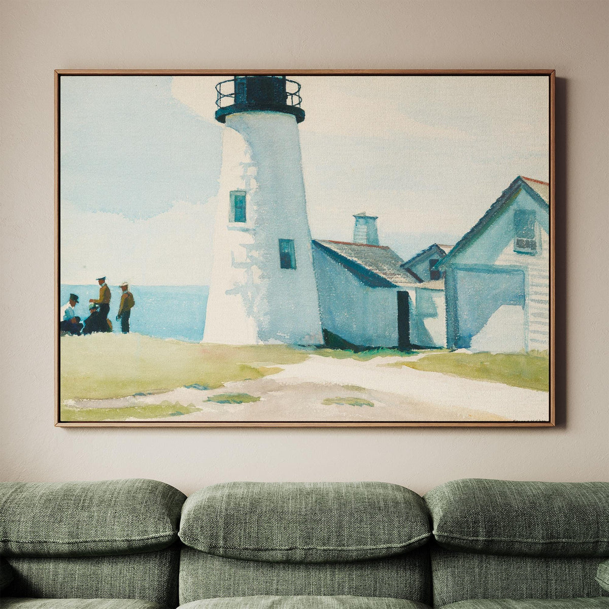 Edward Hopper, Pemaquid Light - 1929 Coastal Watercolor Print, Maine Lighthouse Wall Art, American Realist Seascape Deco