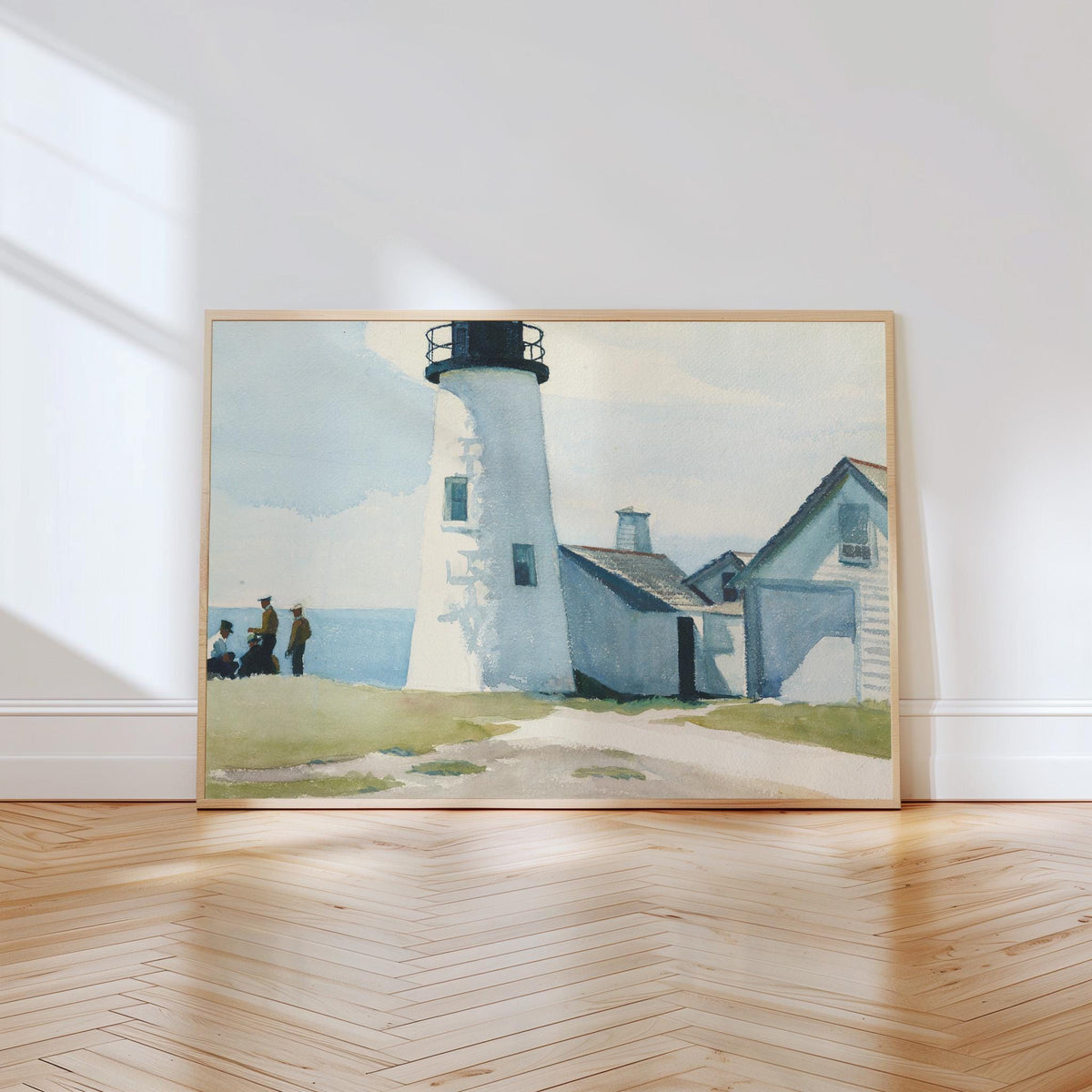 Edward Hopper, Pemaquid Light - 1929 Coastal Watercolor Print, Maine Lighthouse Wall Art, American Realist Seascape Deco