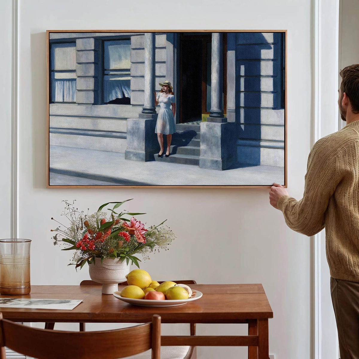 Edward Hopper, Summertime - 1943 American Realist Print, Sunlit Stoop Wall Art, Urban Summer Decor