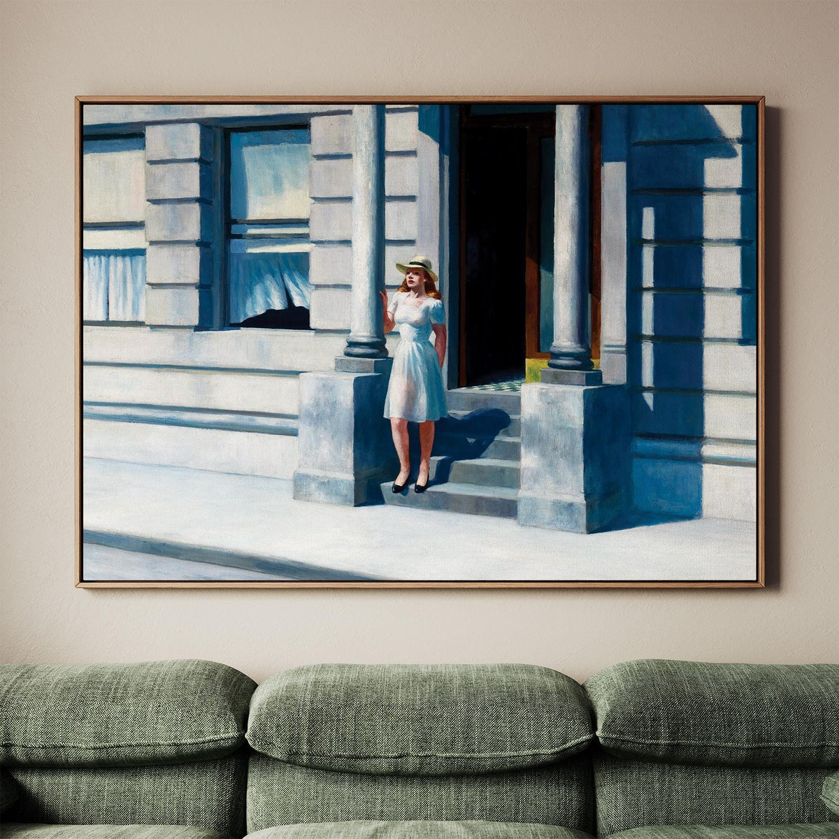 Edward Hopper, Summertime - 1943 American Realist Print, Sunlit Stoop Wall Art, Urban Summer Decor