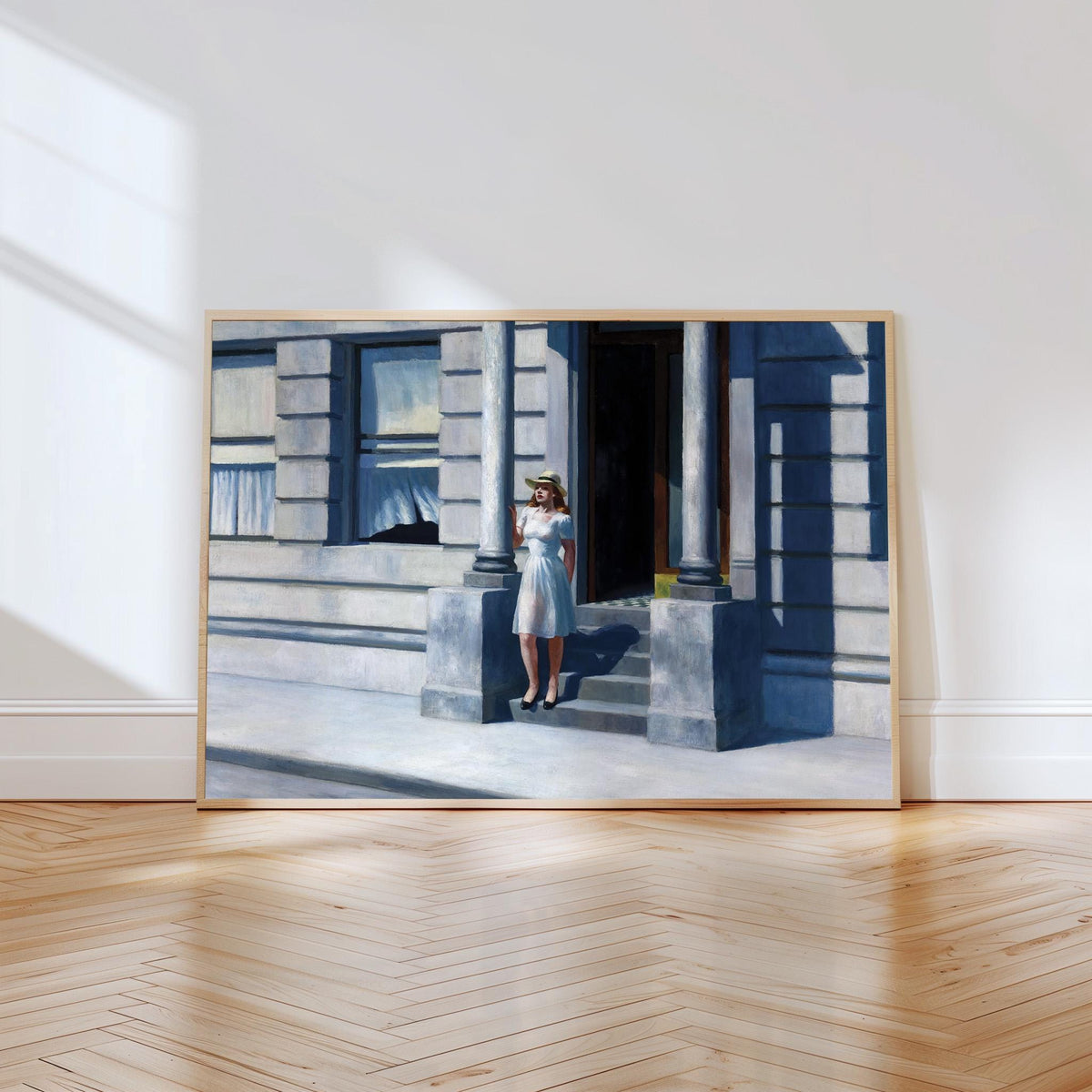 Edward Hopper, Summertime - 1943 American Realist Print, Sunlit Stoop Wall Art, Urban Summer Decor