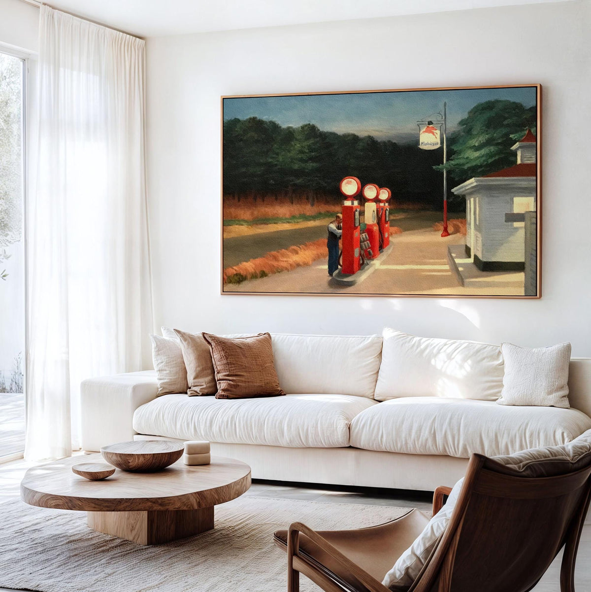 Edward Hopper, Gas - 1940 American Realist Print, Gas Station Wall Art, Twilight Roadside Decor