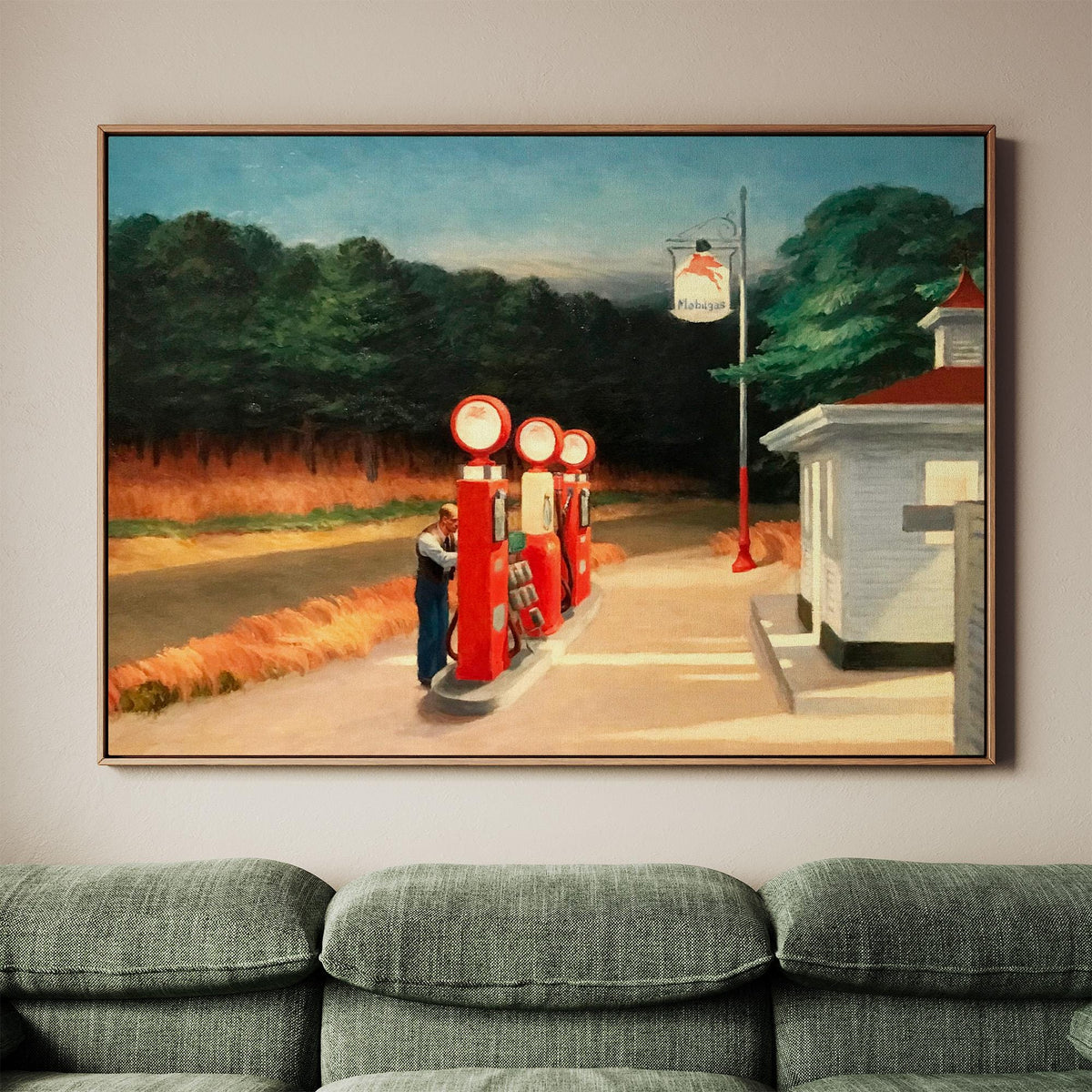 Edward Hopper, Gas - 1940 American Realist Print, Gas Station Wall Art, Twilight Roadside Decor