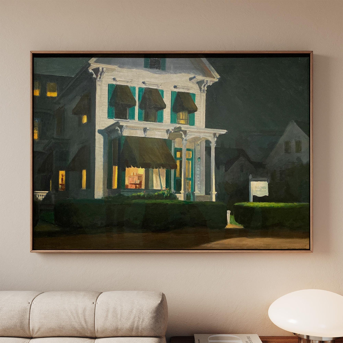 Edward Hopper, Rooms for Tourists - 1945 American Realist Print, Night House Wall Art, Cape Cod Motel Decor