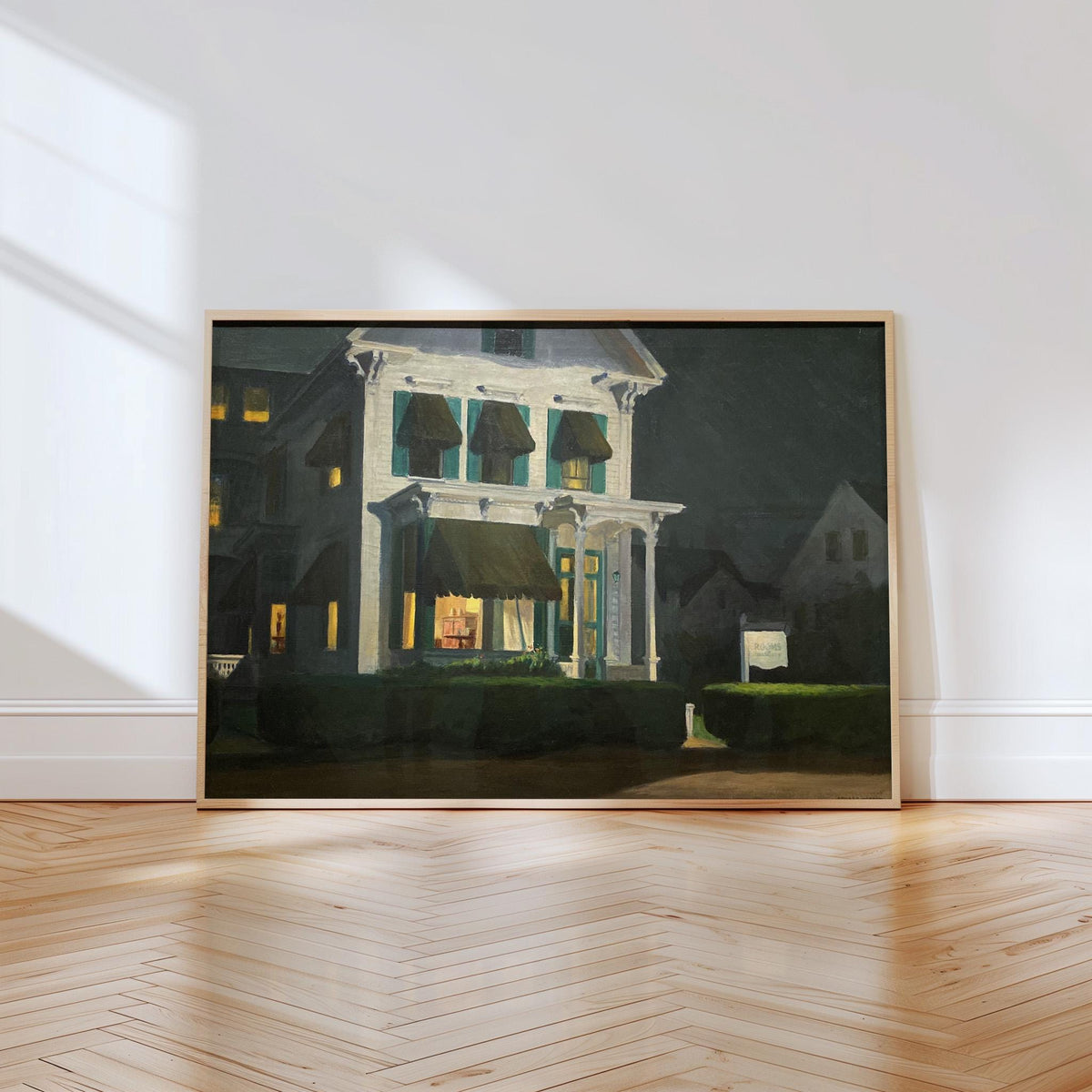 Edward Hopper, Rooms for Tourists - 1945 American Realist Print, Night House Wall Art, Cape Cod Motel Decor