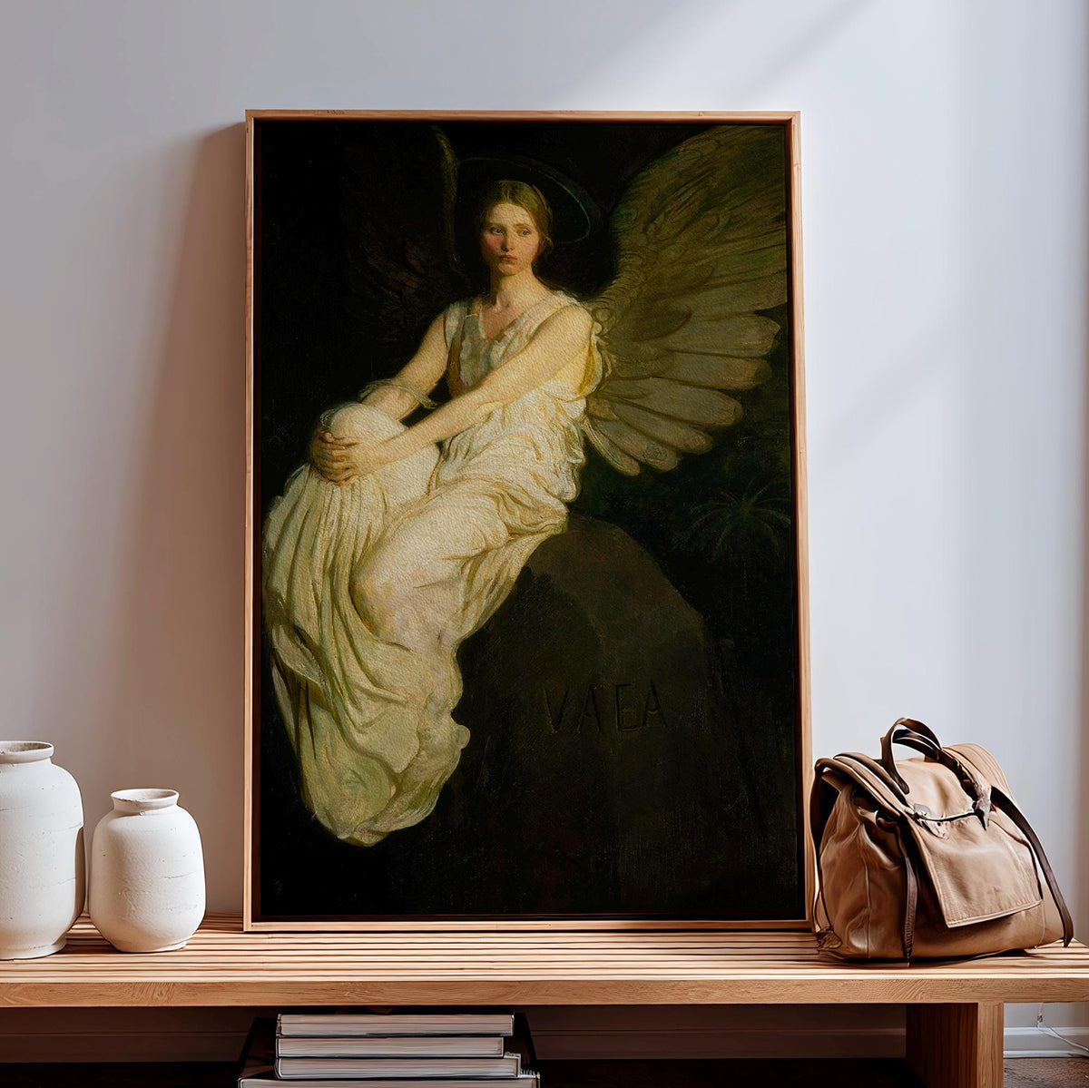 Abbott Handerson Thayer, Stevenson Memorial - 1903 Angel Memorial Print, Robert Louis Stevenson Tribute, Symbolist Wall 