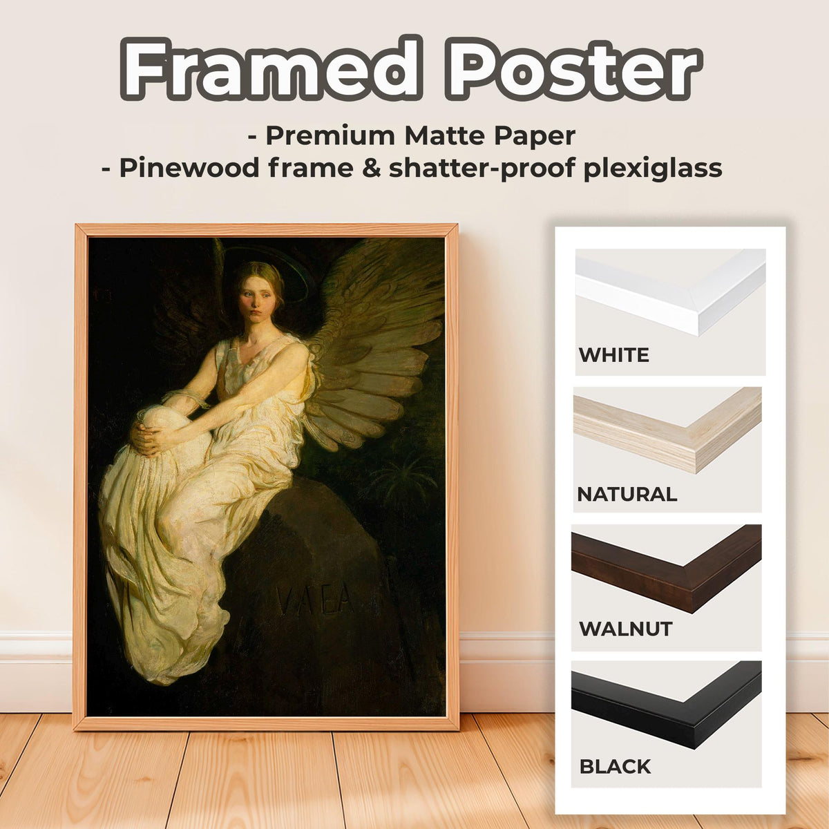 Abbott Handerson Thayer, Stevenson Memorial - 1903 Angel Memorial Print, Robert Louis Stevenson Tribute, Symbolist Wall 