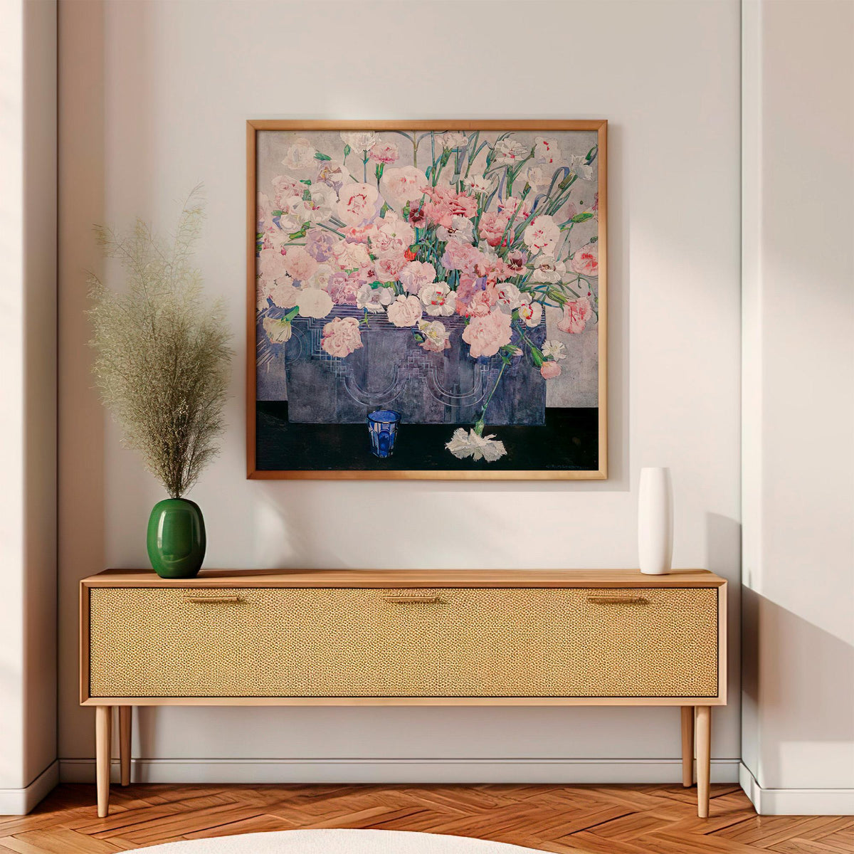 Margaret Macdonald Mackintosh, Pinks - Art Nouveau Floral Print, Glasgow Style Decorative Panel, Pink Rose Wall Art,Symb