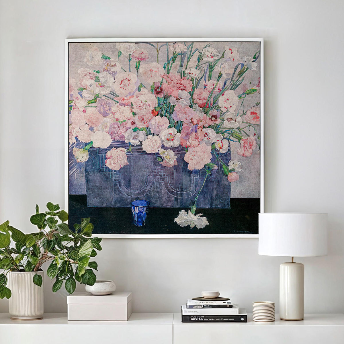 Margaret Macdonald Mackintosh, Pinks - Art Nouveau Floral Print, Glasgow Style Decorative Panel, Pink Rose Wall Art,Symb