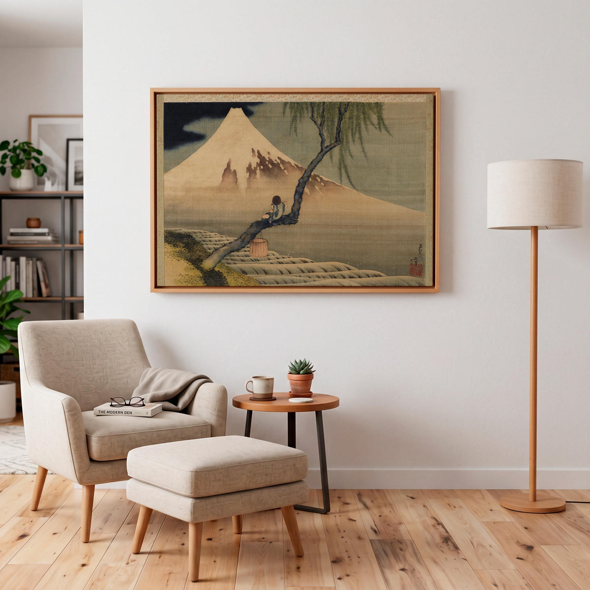 Katsushika Hokusai, Boy Viewing Mount Fuji - 1839 Japanese Painting Print, Mount Fuji Wall Art, Tranquil Nature Decor