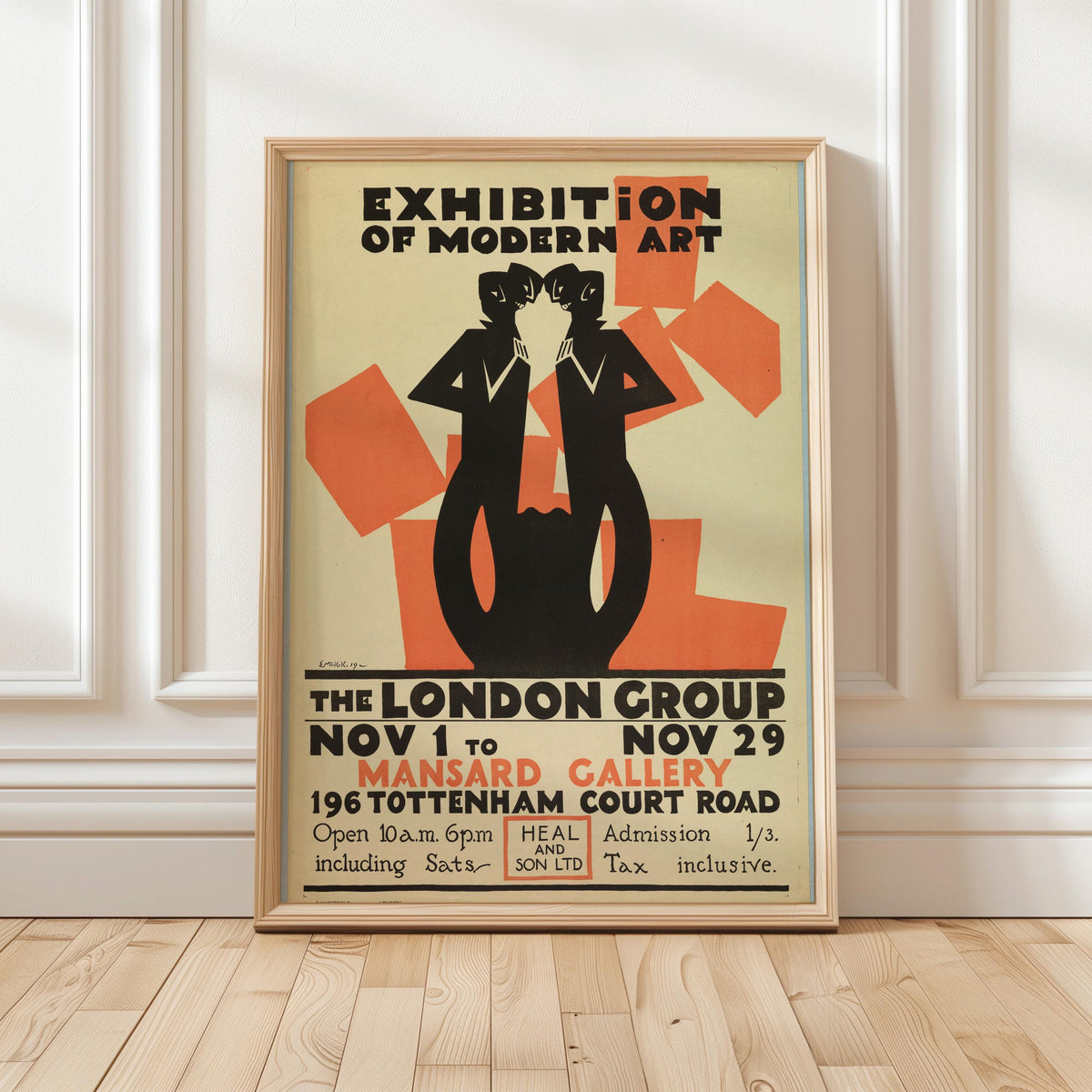 Edward McKnight Kauffer, Poster, Exhibition of Modern Art - The London Group, ca. 1915, Modernist Exhibition Poster, Bri