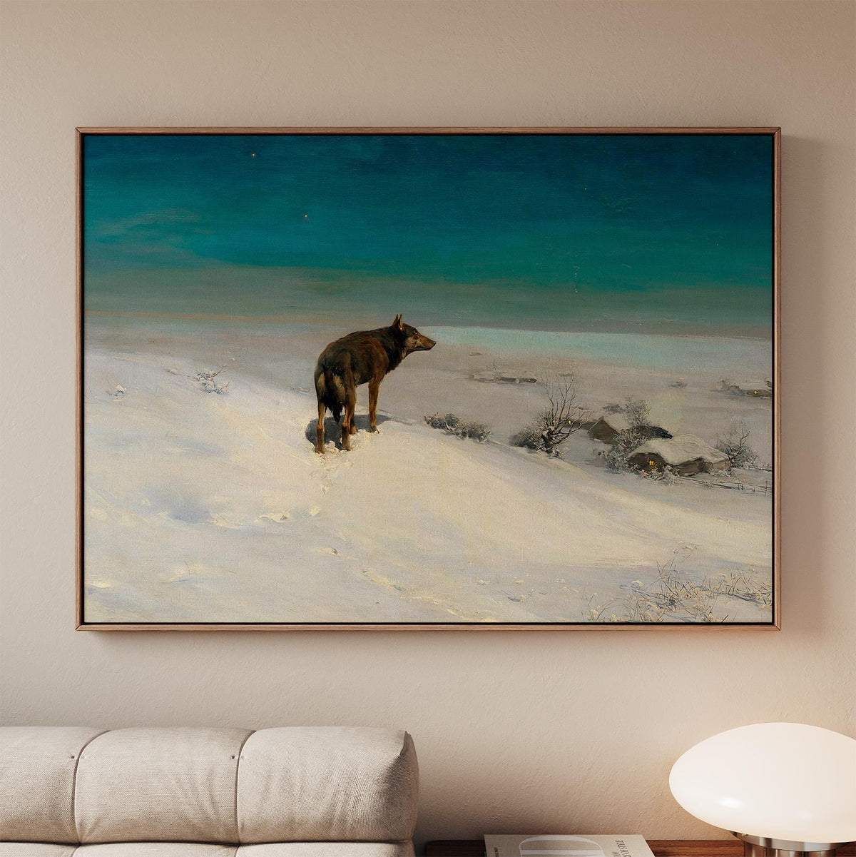 Alfred von Wierusz-Kowalski, The Wolf - 19th Century Winter Landscape Print, Lone Wolf Wall Art, Snow Scene, Wildlife De