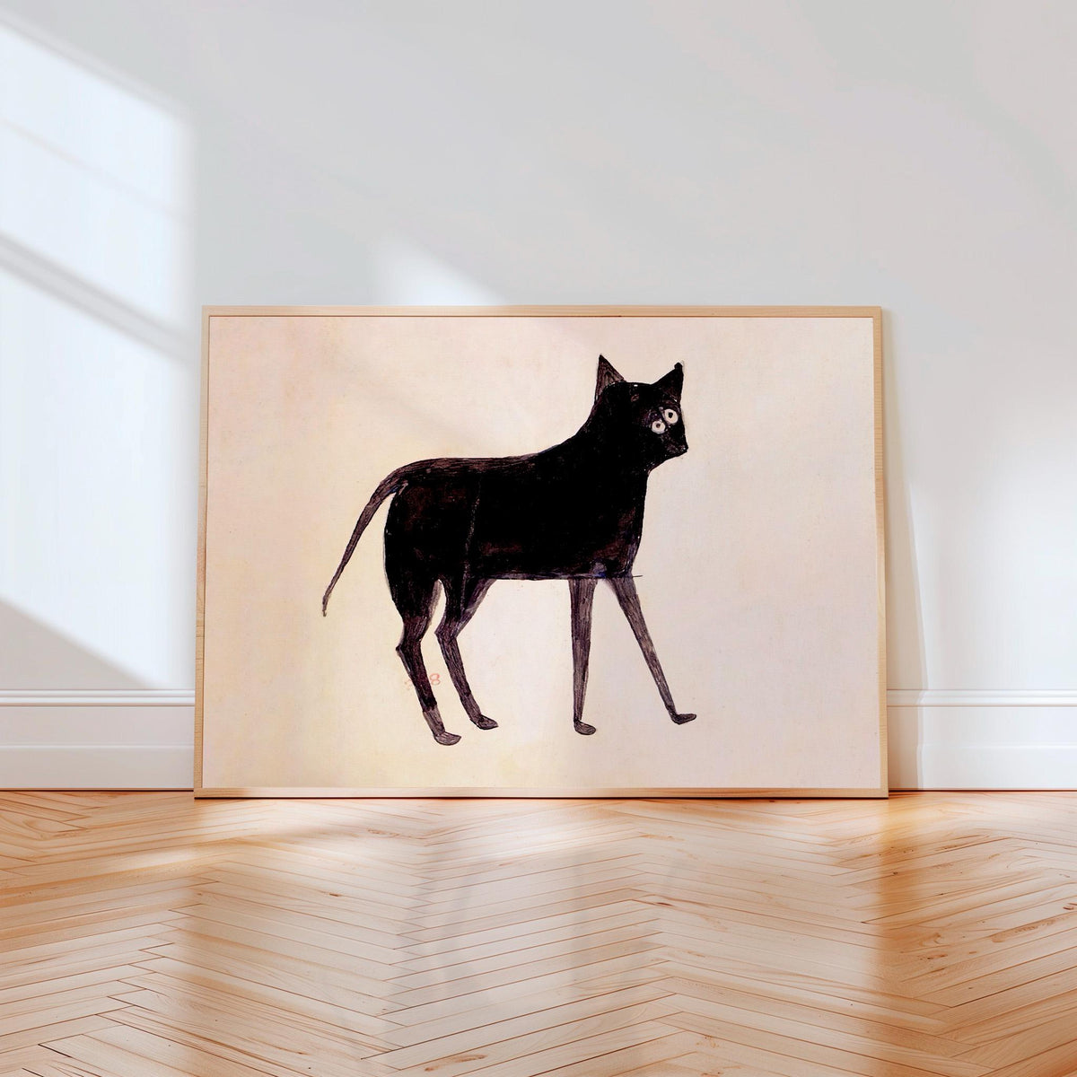 Bill Traylor, Black Cat - African American Folk Art Print, Americana Wall Art, Self-Taught Artist Decor