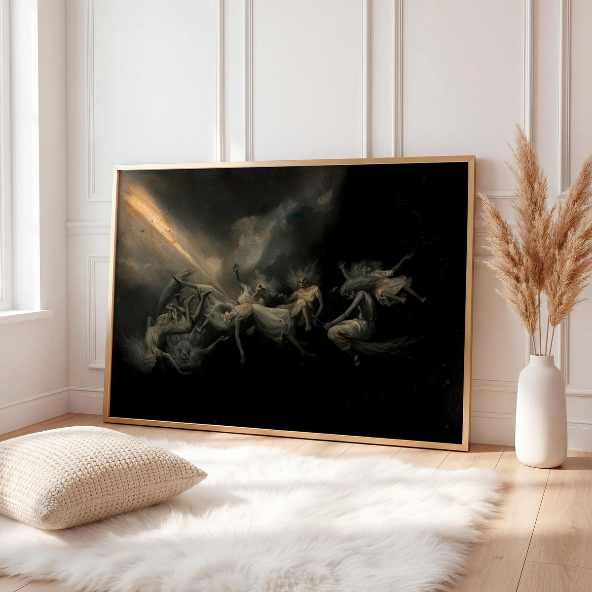 William Holbrook Beard, Lightning Struck a Flock of Witches - Gothic Occult Print, Vintage Witch Art, Dark Fantasy Wall 