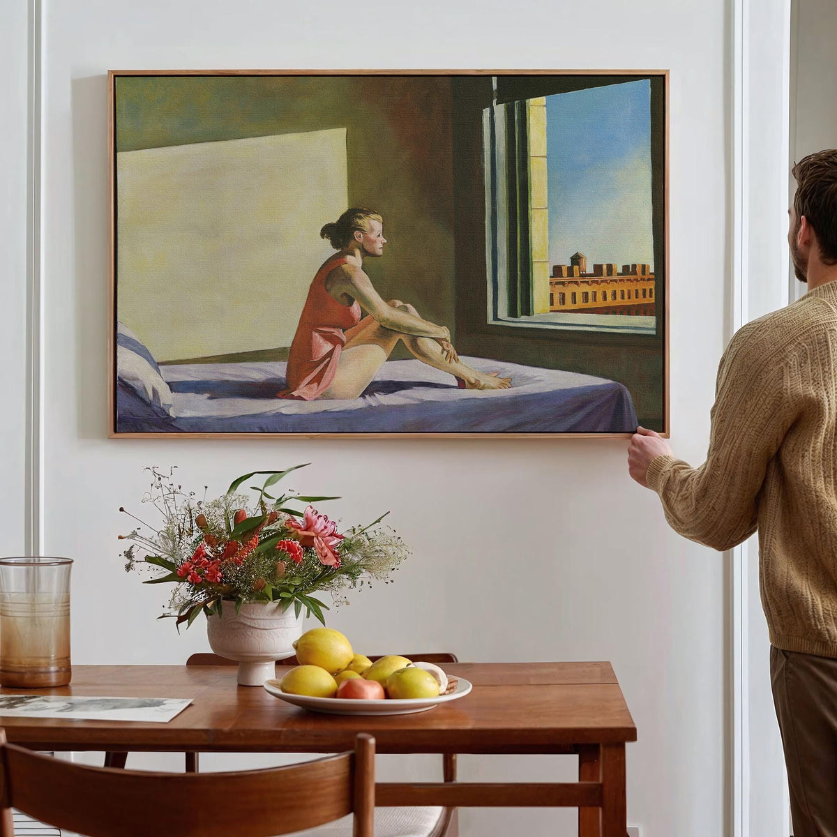 Edward Hopper, Morning Sun - c. 1952 American Realist Print, Sunlit Interior Wall Art, Modern Window Scene Decor