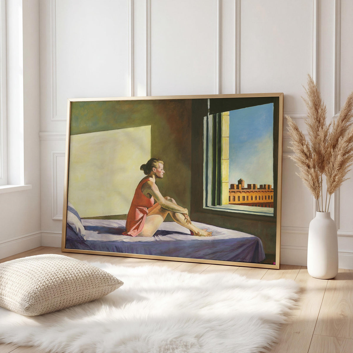 Edward Hopper, Morning Sun - c. 1952 American Realist Print, Sunlit Interior Wall Art, Modern Window Scene Decor