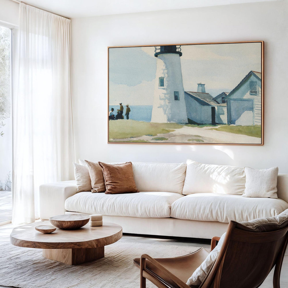 Edward Hopper, Pemaquid Light - 1929 Coastal Watercolor Print, Maine Lighthouse Wall Art, American Realist Seascape Deco