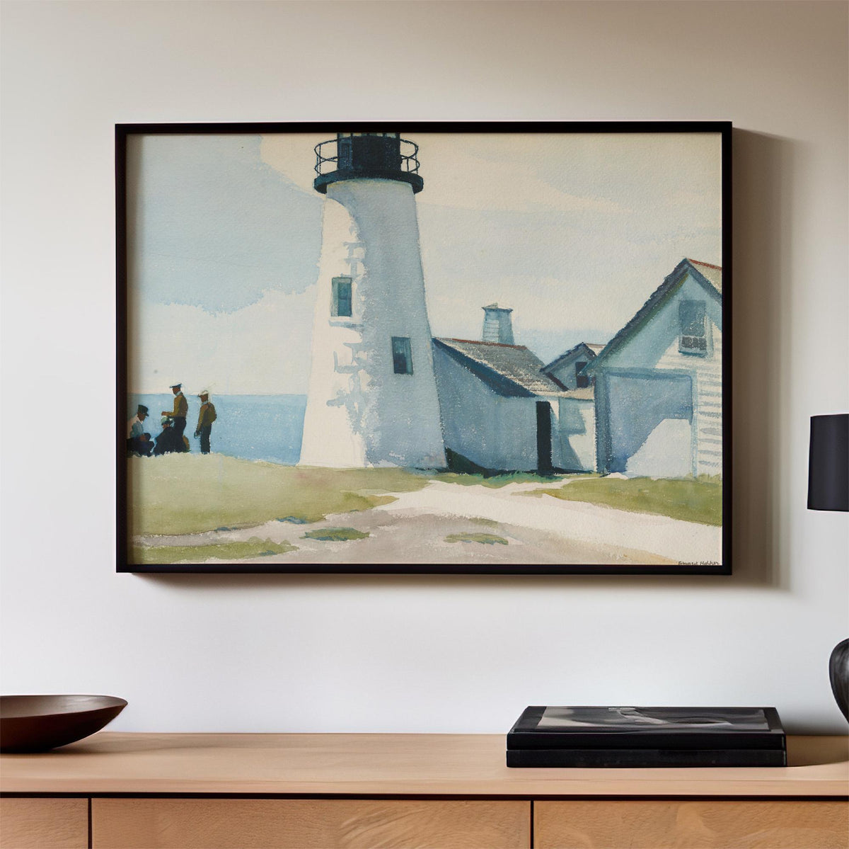 Edward Hopper, Pemaquid Light - 1929 Coastal Watercolor Print, Maine Lighthouse Wall Art, American Realist Seascape Deco