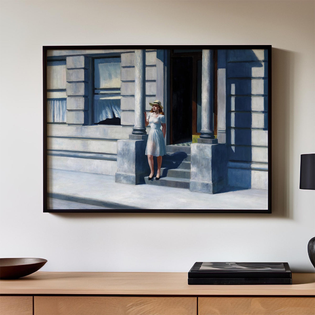 Edward Hopper, Summertime - 1943 American Realist Print, Sunlit Stoop Wall Art, Urban Summer Decor