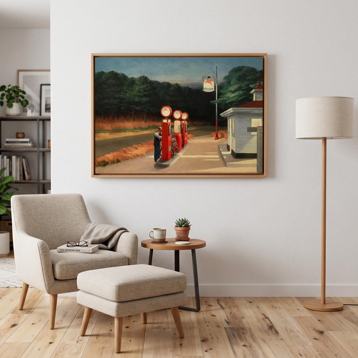 Edward Hopper, Gas - 1940 American Realist Print, Gas Station Wall Art, Twilight Roadside Decor