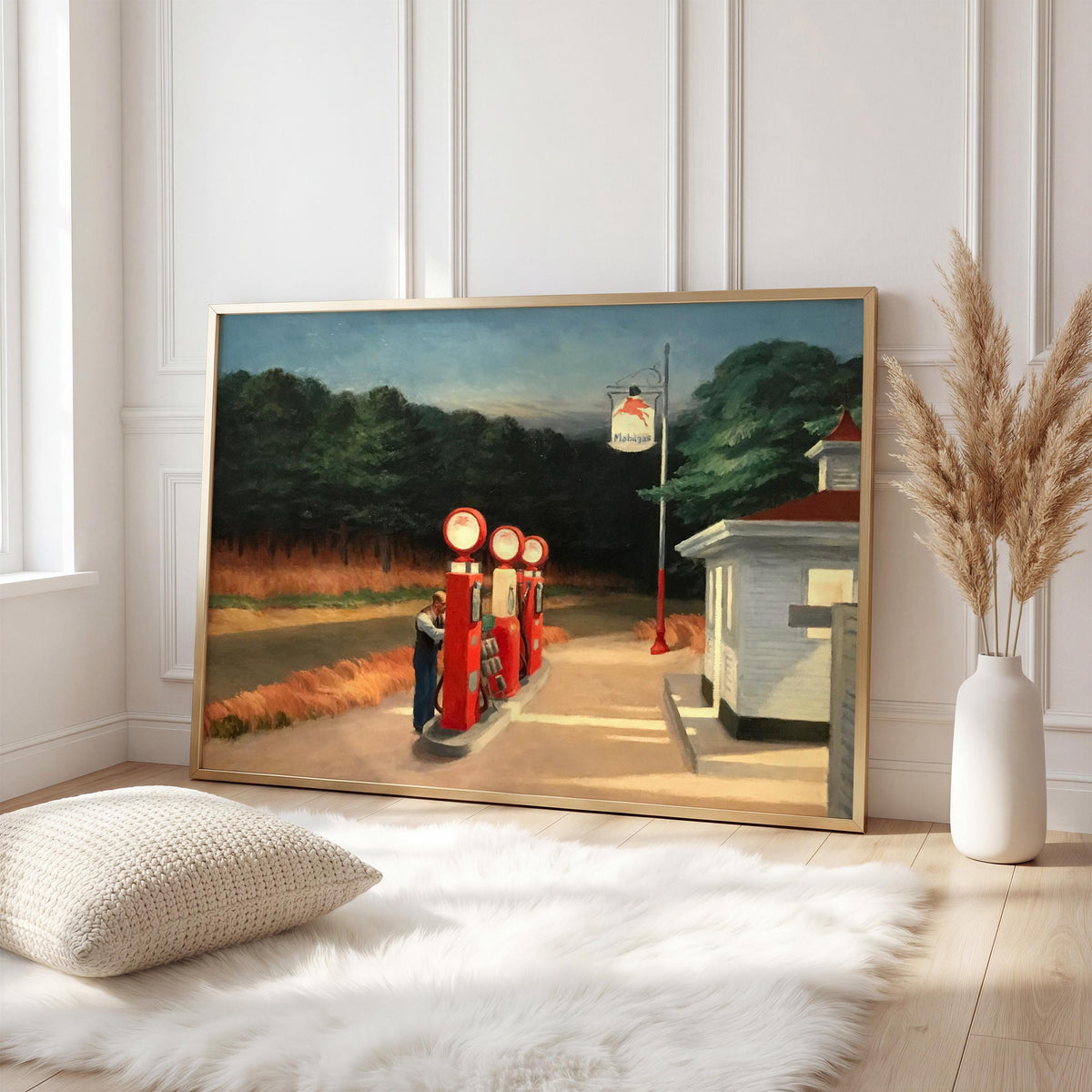 Edward Hopper, Gas - 1940 American Realist Print, Gas Station Wall Art, Twilight Roadside Decor