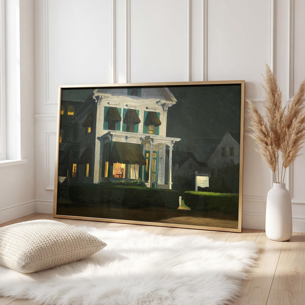Edward Hopper, Rooms for Tourists - 1945 American Realist Print, Night House Wall Art, Cape Cod Motel Decor