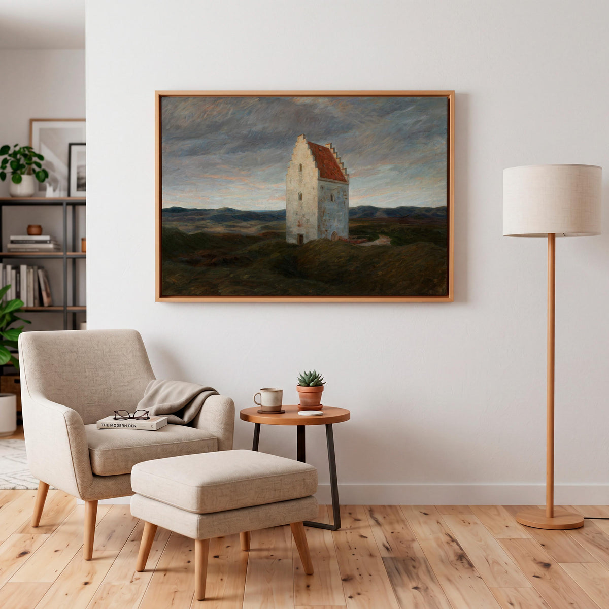 Johannes Wilhjelm, The Old Church of Skagen - Night, 1910 Danish Landscape, Skagen Church Wall Art, Nordic Realism Print