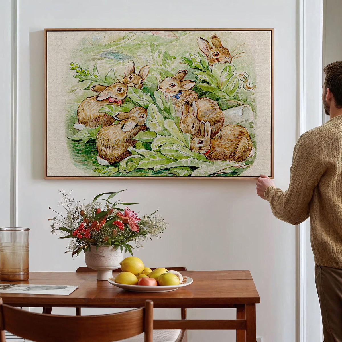 Beatrix Potter, The Tale of the Flopsy Bunnies - 1909 Classic Children’s Book, Vintage Rabbit Story, Beatrix Potter Wall