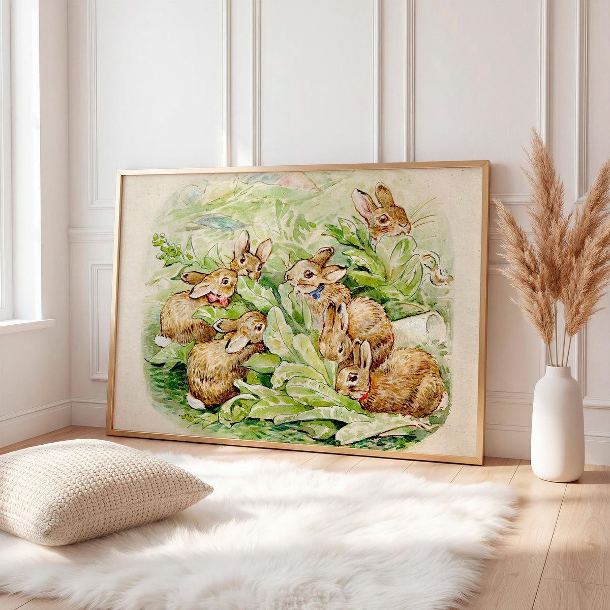 Beatrix Potter, The Tale of the Flopsy Bunnies - 1909 Classic Children’s Book, Vintage Rabbit Story, Beatrix Potter Wall