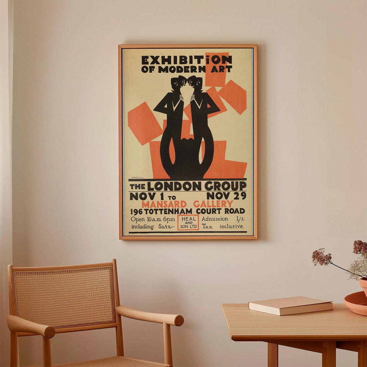 Edward McKnight Kauffer, Poster, Exhibition of Modern Art - The London Group, ca. 1915, Modernist Exhibition Poster, Bri