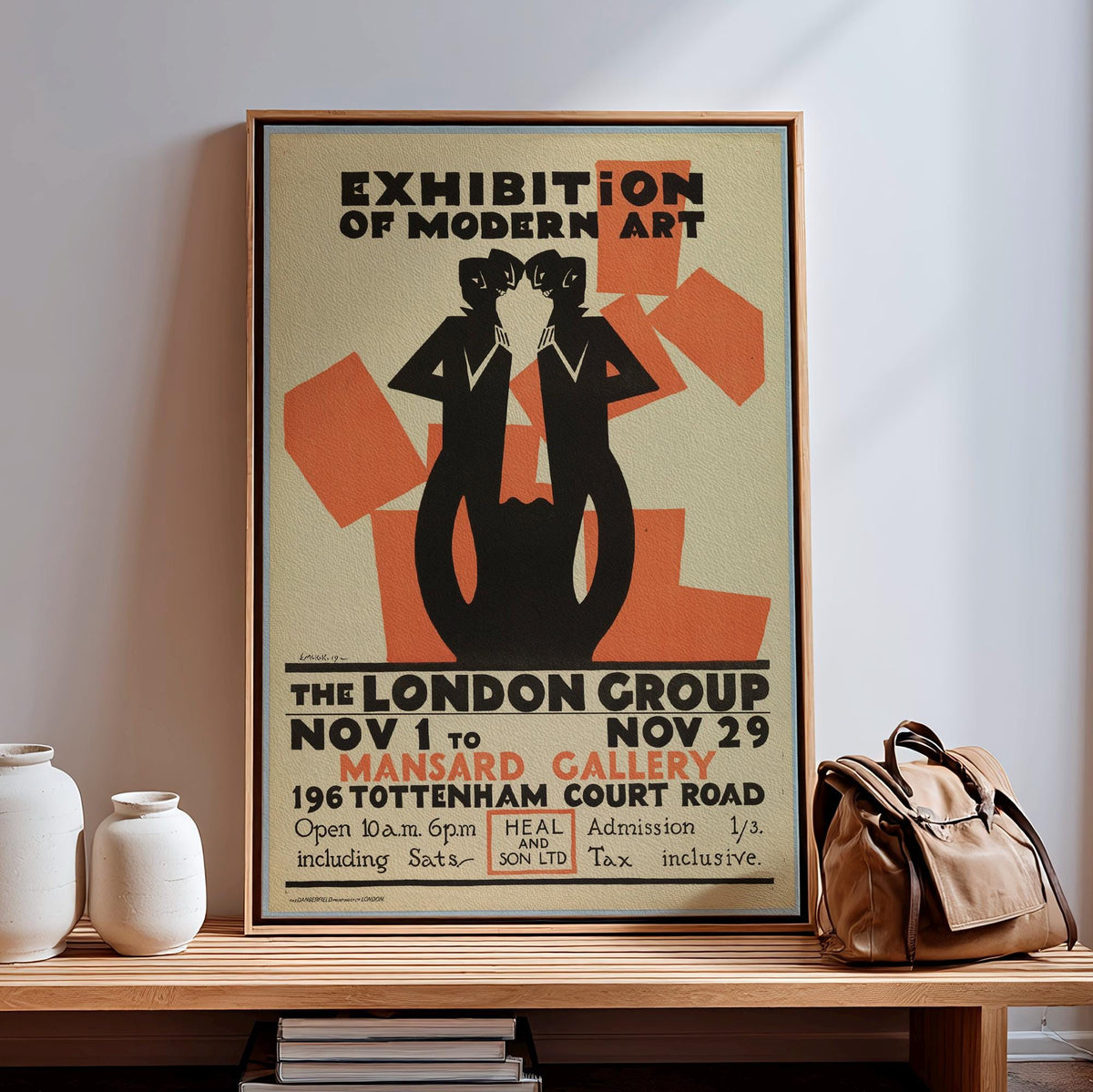 Edward McKnight Kauffer, Poster, Exhibition of Modern Art - The London Group, ca. 1915, Modernist Exhibition Poster, Bri