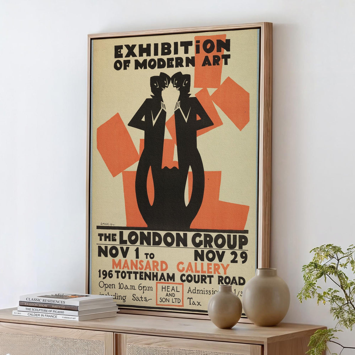 Edward McKnight Kauffer, Poster, Exhibition of Modern Art - The London Group, ca. 1915, Modernist Exhibition Poster, Bri