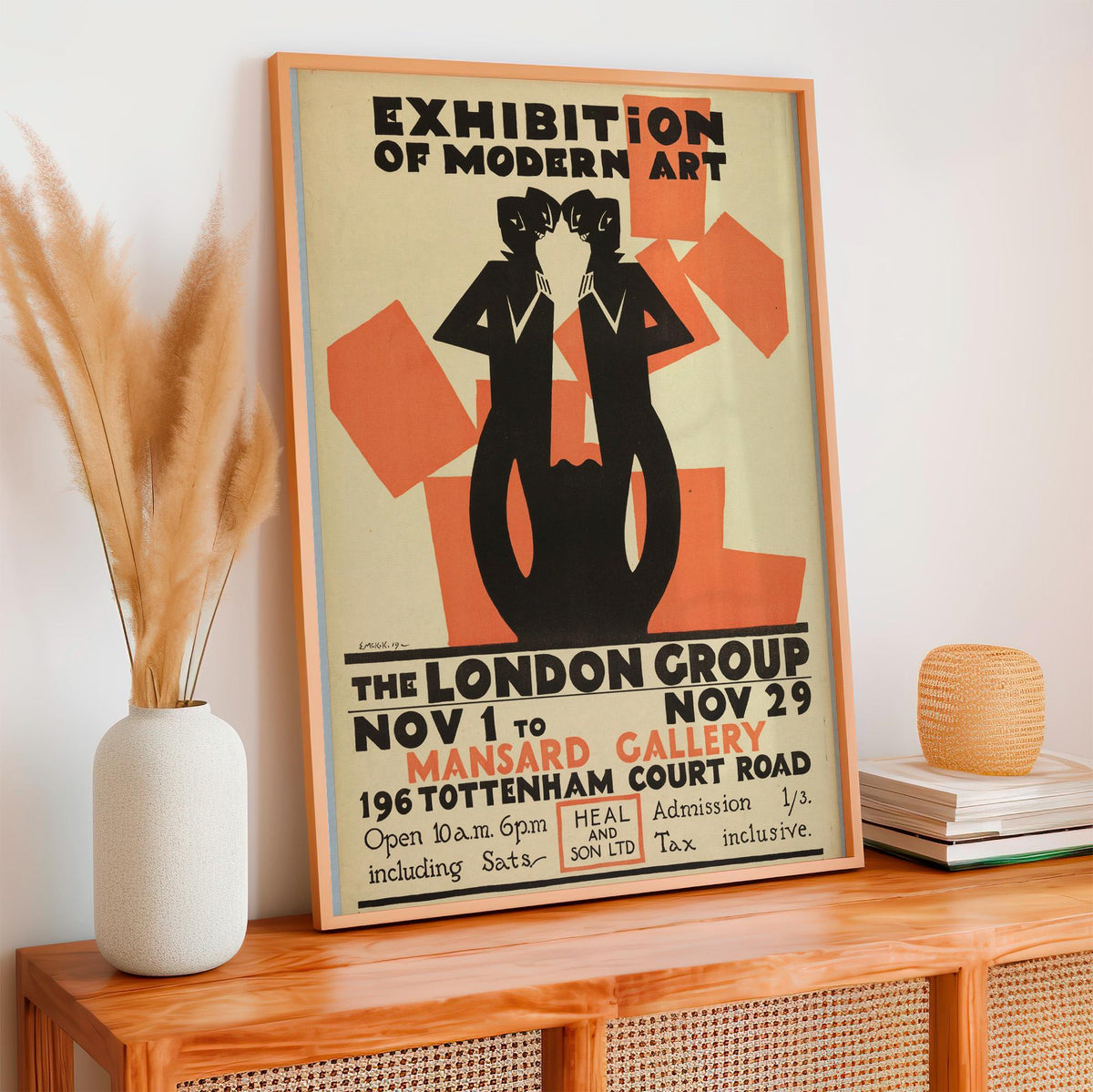 Edward McKnight Kauffer, Poster, Exhibition of Modern Art - The London Group, ca. 1915, Modernist Exhibition Poster, Bri
