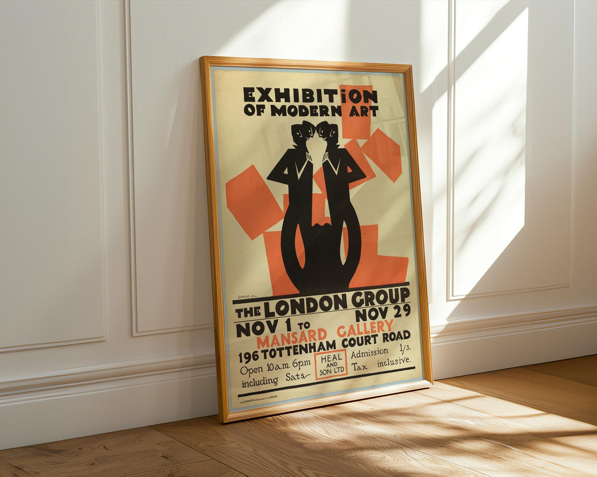 Edward McKnight Kauffer, Poster, Exhibition of Modern Art - The London Group, ca. 1915, Modernist Exhibition Poster, Bri