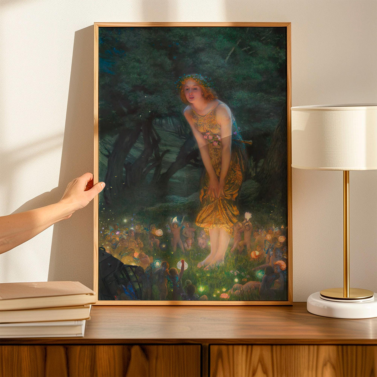 Edward Robert Hughes, Midsummer Eve - 1908 Fairy Print, Victorian Fantasy Wall Art, Woodland Night Scene, Pre-Raphaelite