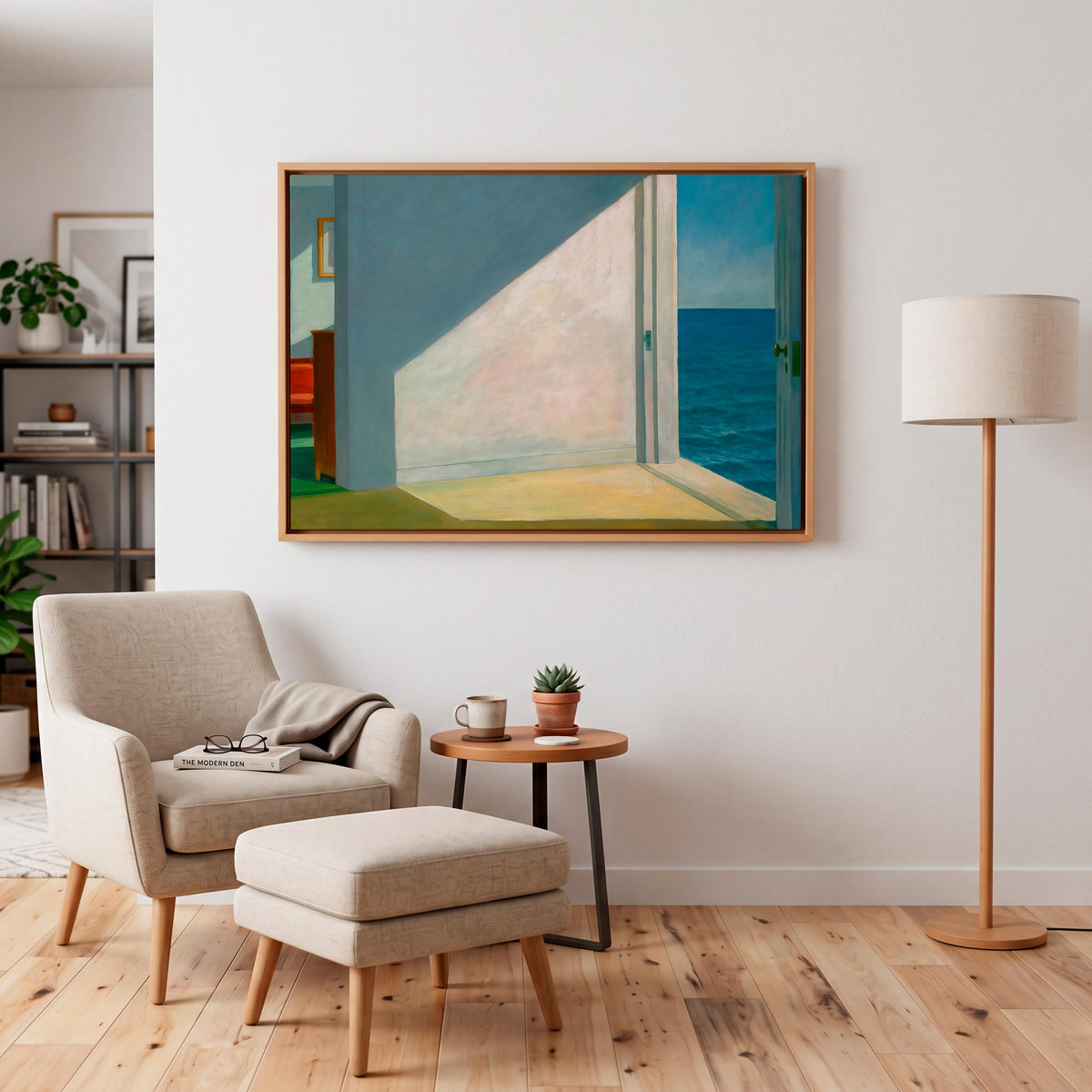 Edward Hopper, Rooms by the Sea (1951) - Wall Art for Living Room, Large Horizontal Canvas Framed Art