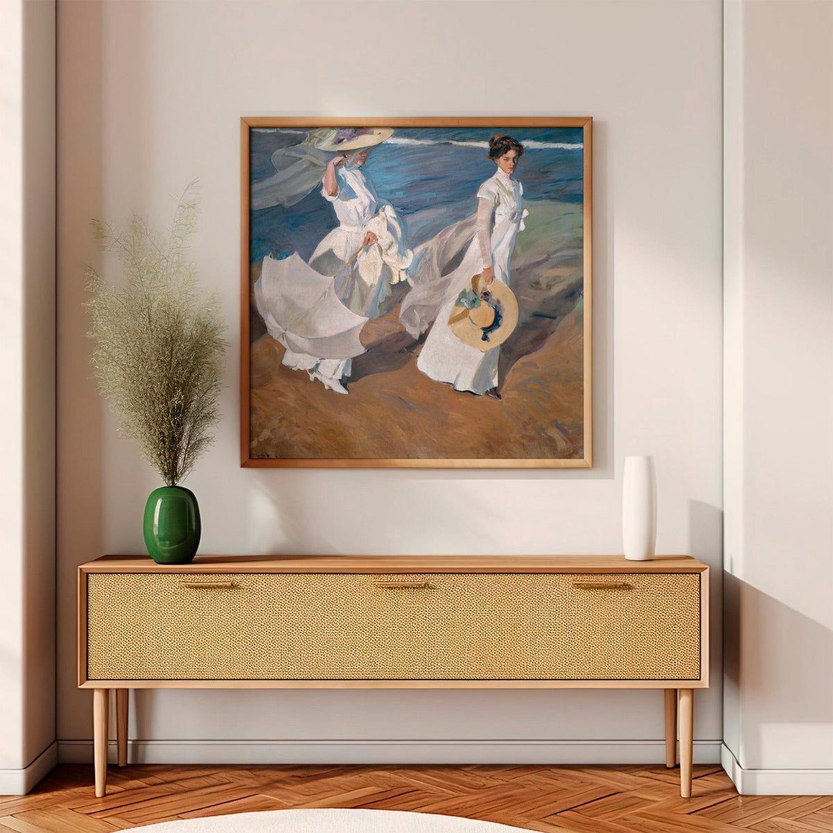 Joaquín Sorolla, Walk on the Beach 1909 - Impressionist Landscape Print, Coastal Seascape Art, Soft Color Wall Art, Fine