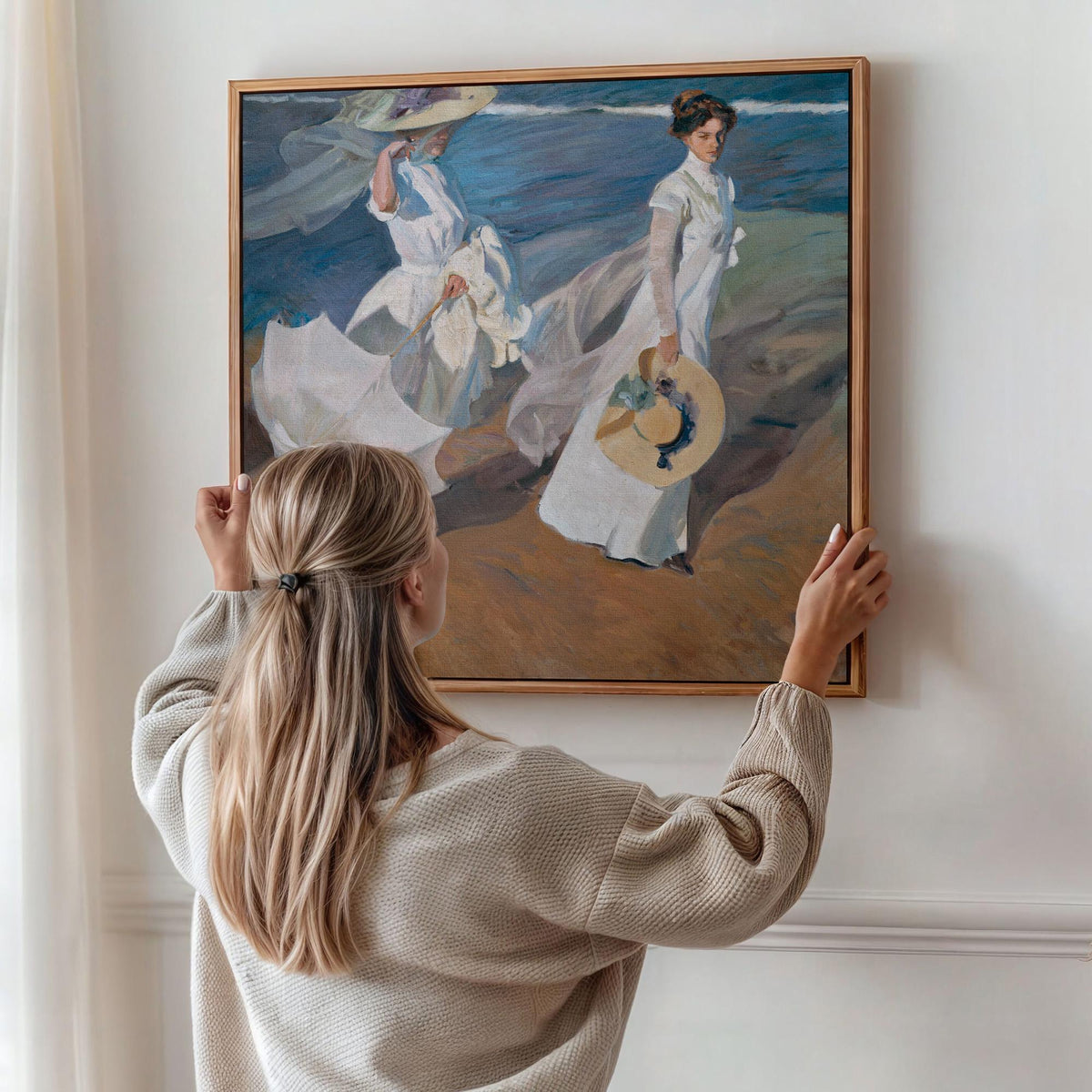 Joaquín Sorolla, Walk on the Beach 1909 - Impressionist Landscape Print, Coastal Seascape Art, Soft Color Wall Art, Fine