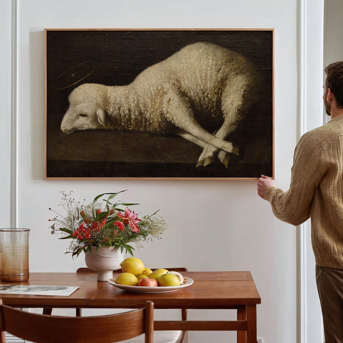 Francisco de Zurbaran Agnus Dei, Minimalist Wall Art, Lamb Wall Art, Neutral Wall Art, Museum Canvas or Poster