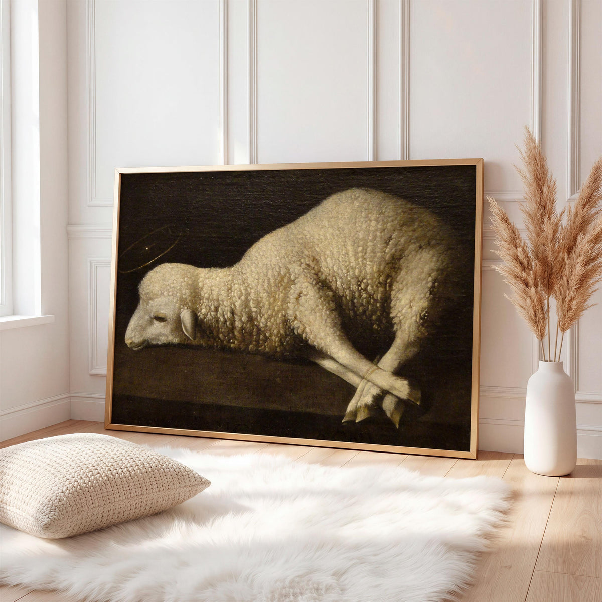 Francisco de Zurbaran Agnus Dei, Minimalist Wall Art, Lamb Wall Art, Neutral Wall Art, Museum Canvas or Poster