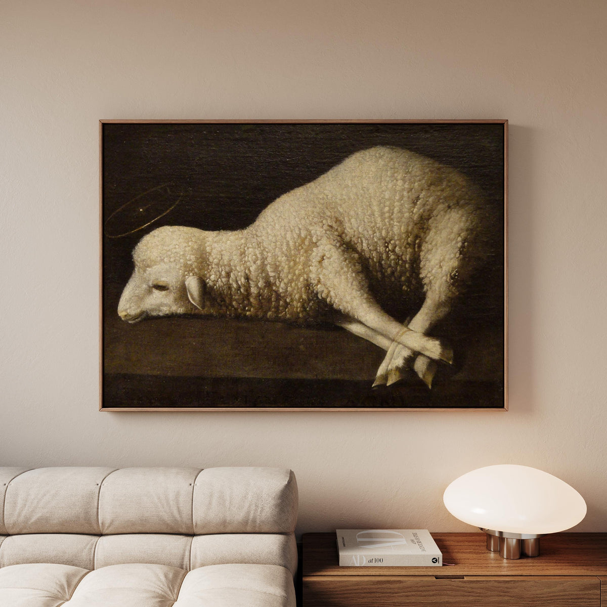 Francisco de Zurbaran Agnus Dei, Minimalist Wall Art, Lamb Wall Art, Neutral Wall Art, Museum Canvas or Poster