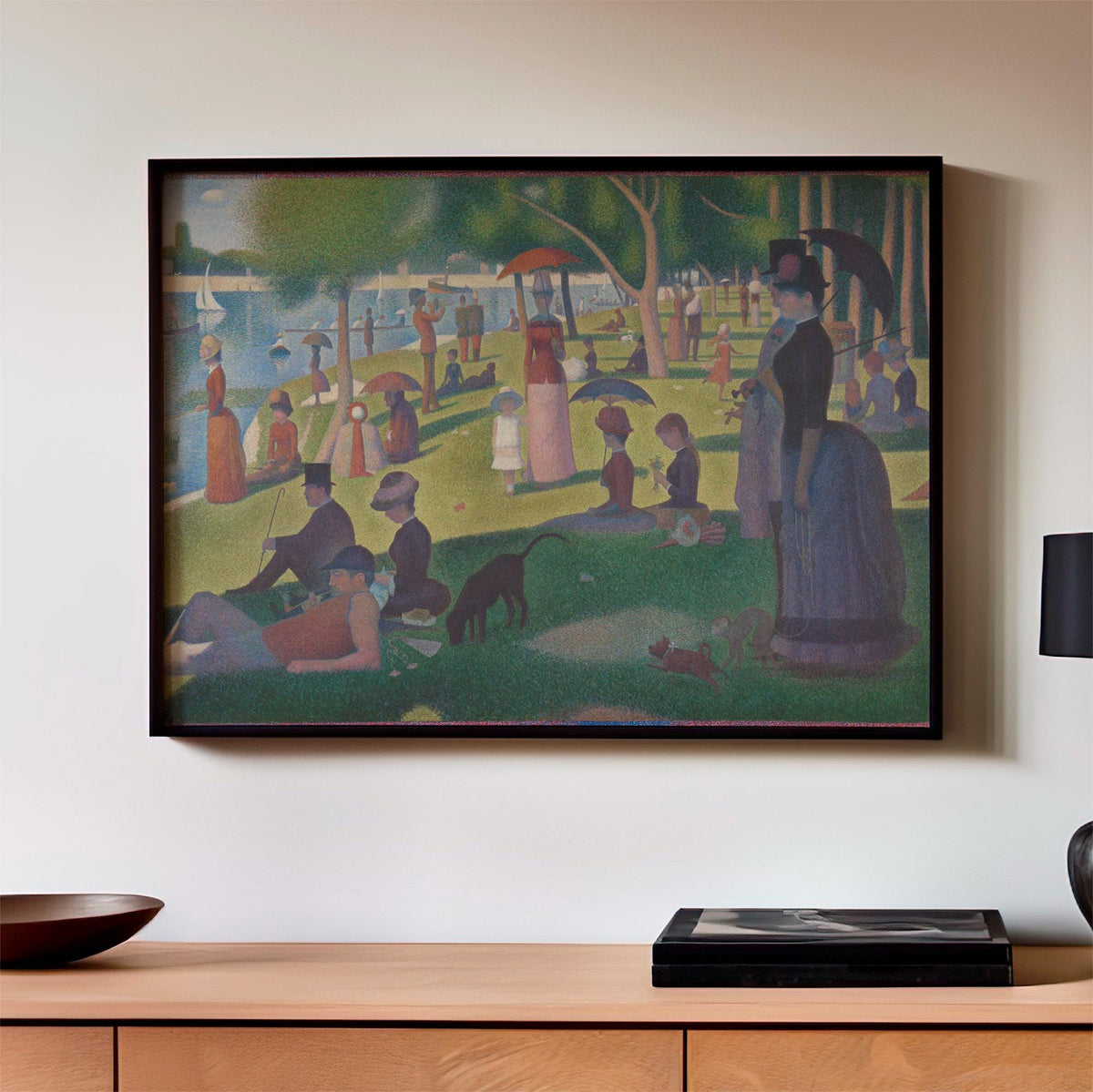 Georges Seurat A Sunday on La Grande Jatte, Pointillism Wall Art, Pointillism Art, Park Wall Art, Museum Canvas or Poste