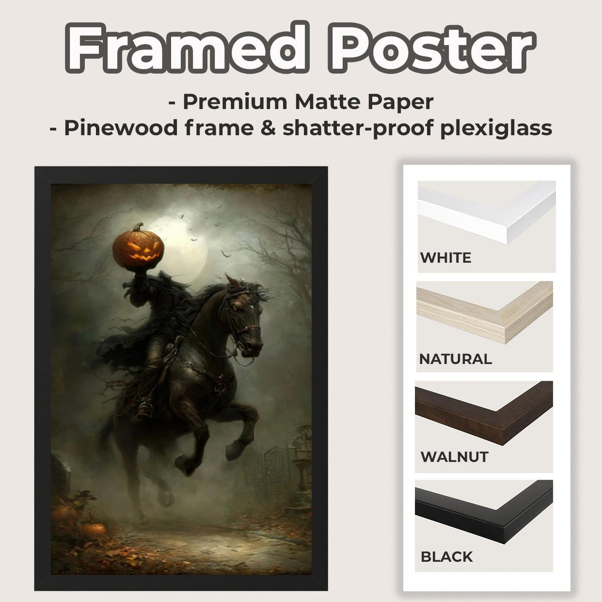 Witch Sitting Poster – Mystical Halloween wall art of a witch seen from behind, magical gothic print for cozy autumn hom